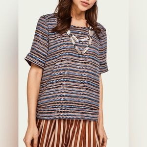 Scotch & Soda Printed Ladder Detail Top 💙🧡